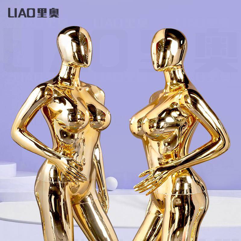 Chromemannequinfemale非洲妈妈大码服装展示模特电镀道具工厂