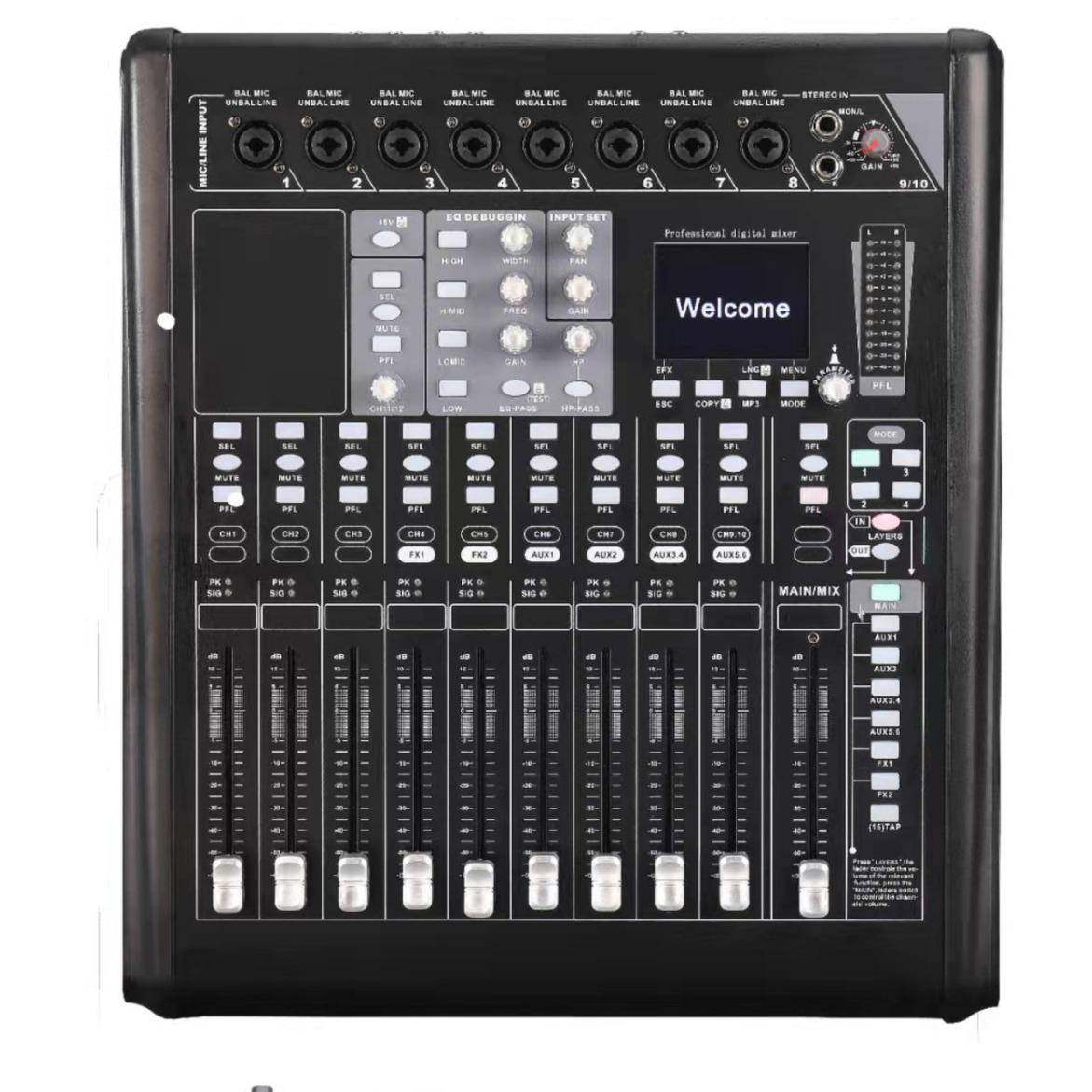 12路数字调音台舞台演出礼堂音响会议室报告厅商业声卡修音