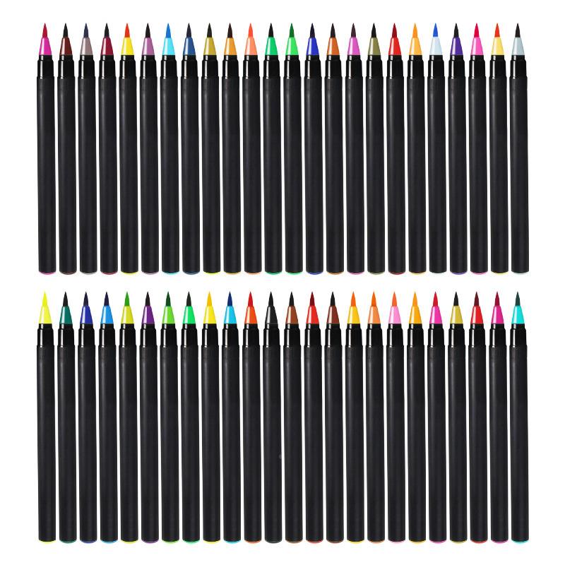 8色软头彩笔套装48色软头儿童绘画笔彩笔4毛笔漫画水水彩软毛笔现