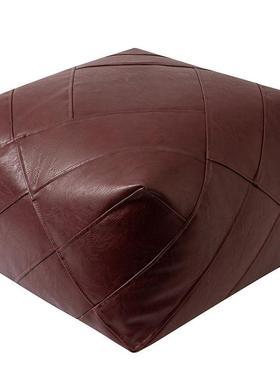 摩洛哥懒人坐墩垫置厅旧衣服闲收纳发KAE沙矮凳客飘窗搁脚凳皮质