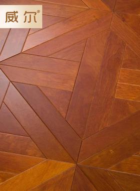 热销艺术拼花合复地板家用式个性卧室古多层INH浮复雕中凡尔赛厂