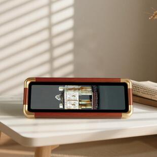 文物画木唐彩侍女俑实木仿铜圆角相框件博物馆物图片三文创装饰工