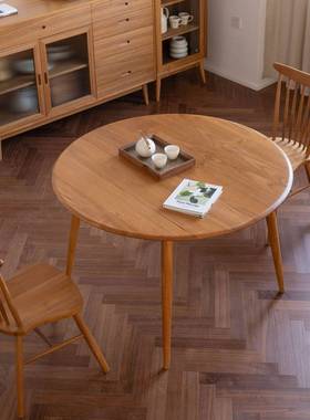 现代缅餐甸CWQ柚木圆桌东莞圆工厂手工餐厅实木圆家桌用桌环保耐