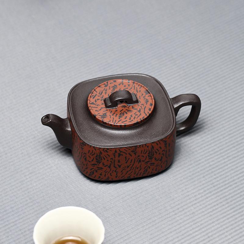 四方壶250清韵宜壶兴紫砂茶壶原矿紫砂名家手工绞泥分茶具销直播