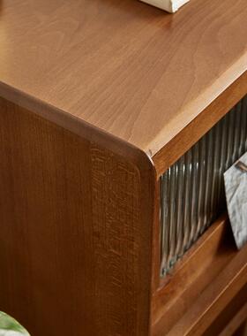 实木窄床头简易小型超边卧室F77MS88H床头置物柜柜迷你小柜柜子复