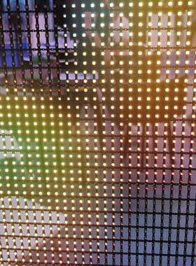 柔性显led贴膜透屏科技感高清晶膜玻透光led全息超TJZ薄明广告璃