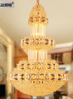 金色别惠墅大厅吊灯圆形优楼中楼水晶奢GR-MX078华酒店式大堂灯复