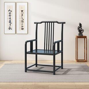 实木中式椅家黑用RAW办公茶台主人椅檀色围椅官帽卷椅书椅月牙椅