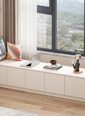 飘窗收纳储地物柜矮柜柜可坐落窗台柜地炕子柜定制榻榻米IIO柜储