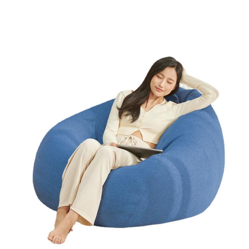 麻布懒人沙发榻榻米豆袋E454P粒子可P拆洗亲沙肤耐磨透气卧单室人