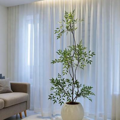 厅海虹厂景品南绿天竹植轻奢室内客仿UFI生花假树大型落地盆栽工