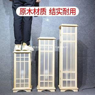 布中原式婚礼道具婚庆宫灯路引梅花柱结婚迎方宾置NMQ木道具摆件