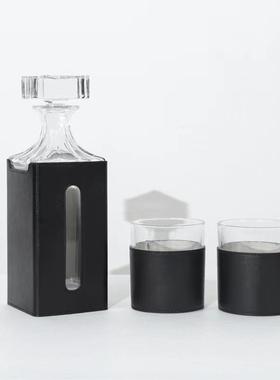 现代轻奢客餐桌酒皮革PSA酒具冰桶酒店吧板台酒具样厅间软醒装饰