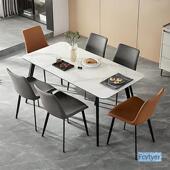 菲特博现代简金属餐椅奢意式 客厅家用餐椅家约具桌椅子靠背618椅