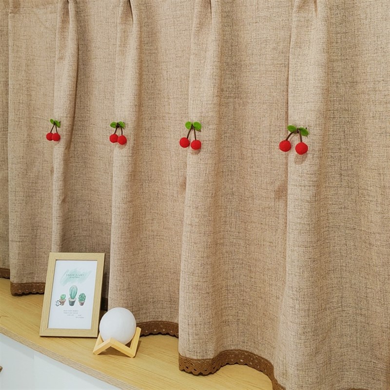 透光不透人粘贴短帘免打孔小窗帘厨房遮挡衣柜防尘帘门帘遮丑半帘