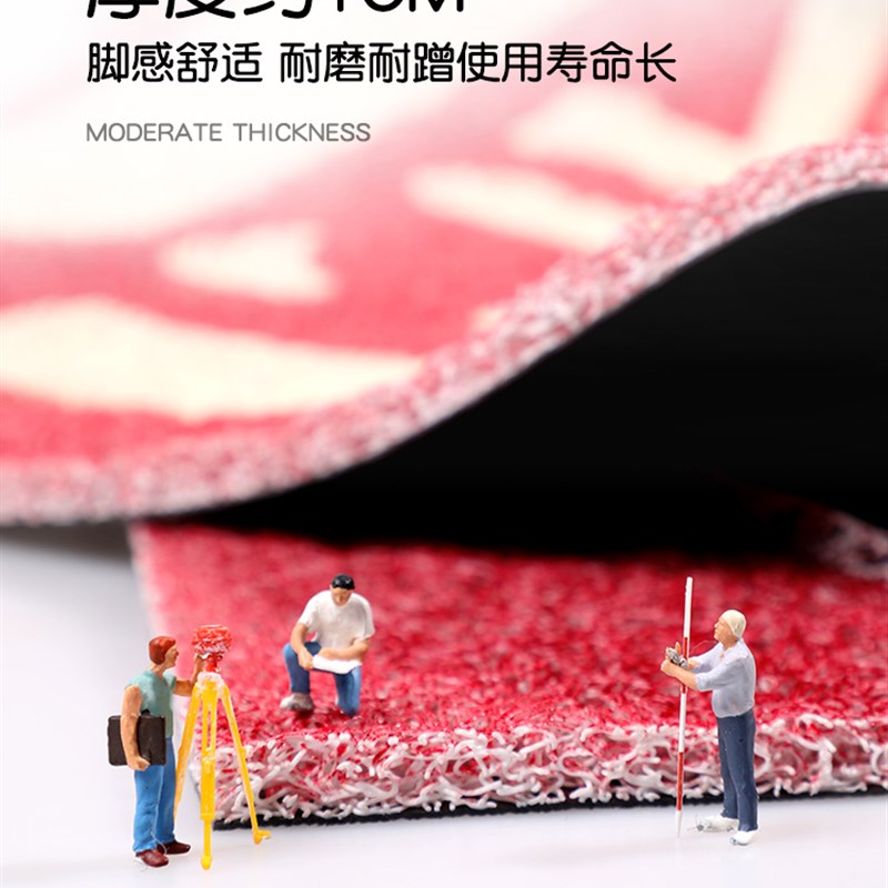 入户门地垫玄关门口防滑垫红色中式丝圈脚垫耐磨进门门垫家用地毯
