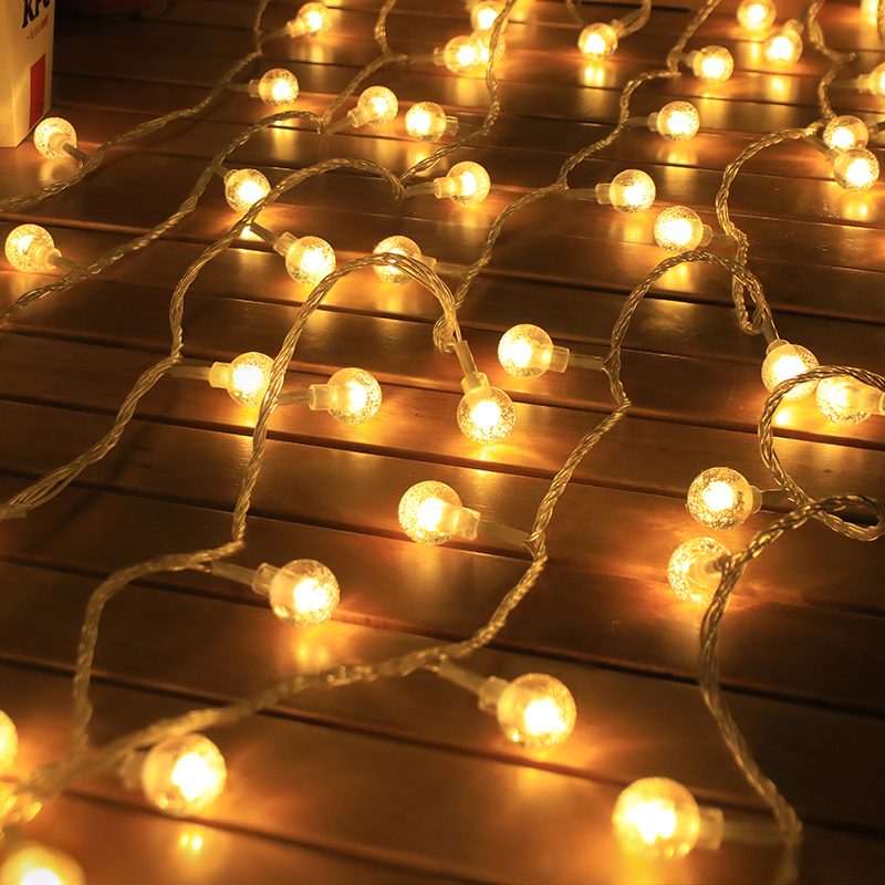 户外防水小灯灯串带露营布置天幕帐篷装饰灯圆球彩灯led星星摆摊