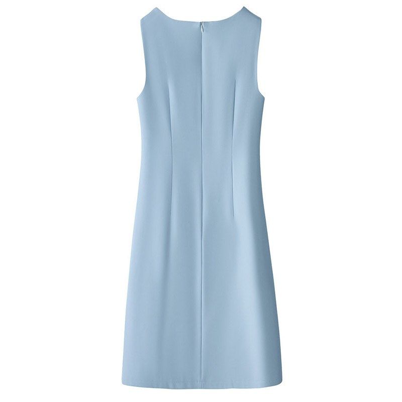 白色主持人礼服女播音艺考正装连衣裙演讲比赛服装上镜面试西装裙