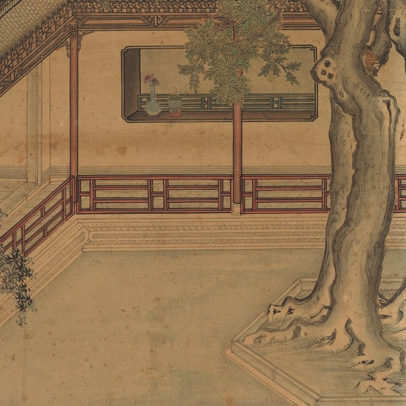 清 袁江 桂林秋月图工笔人物宫廷国画高清微喷复制装饰画卷轴挂画