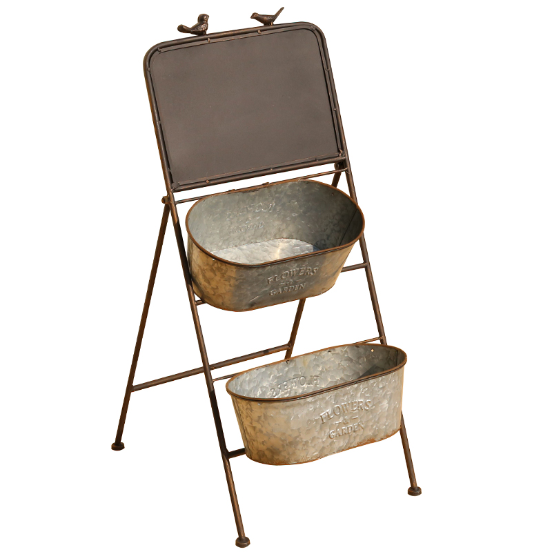 岛拉铁皮铁质花架英伦风格花架子置物架花店咖啡厅店铺展示架立架