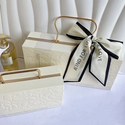 法式玫瑰手提伴手礼盒结婚订婚送伴娘喜糖空盒生日礼物外包装盒子