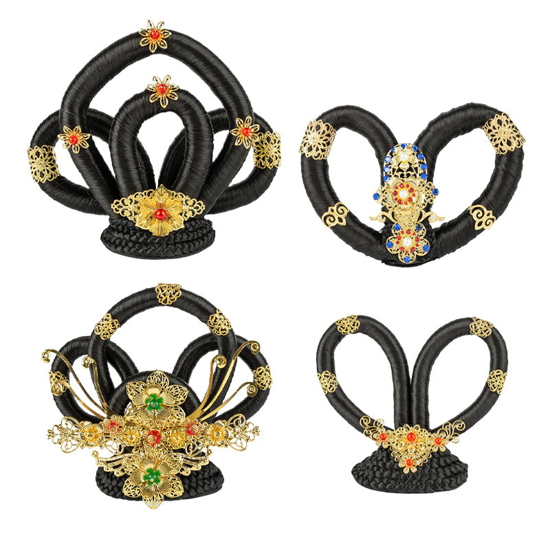 古装假发古风汉服敦煌唐风兔耳飞天发髻海马体摄影软牛角仙女造型