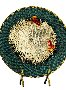 高档如鱼得水装饰盘子摆件摆盘看盘客厅样板房玄关书柜装饰工艺品