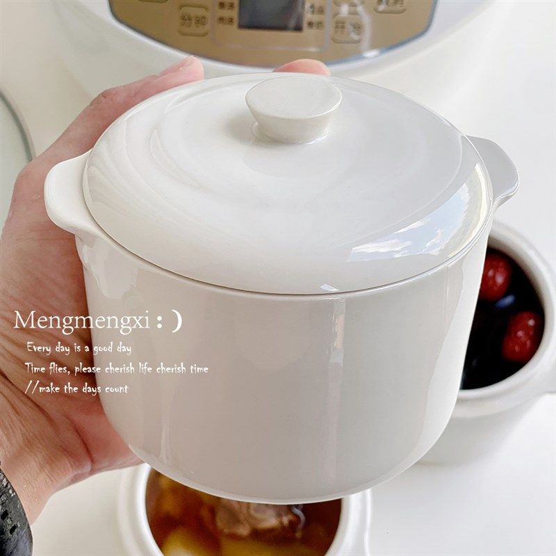 陶瓷小炖盅隔水炖一人份双耳汤盅燕窝带盖酒店家用瓦罐汤养生盖碗