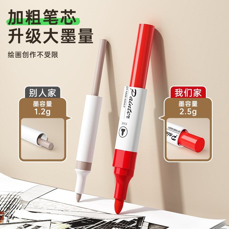 丙烯马克笔双头小学生美术专用水彩笔儿童无毒可水洗不透色可叠色,文具电教/文化用品/商务用品,马克笔,淘宝优惠券,粉丝福利购,淘宝优惠卷