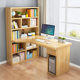 转角书桌书架一体带书柜简约家用卧室电脑桌台式 学生学习写字桌子