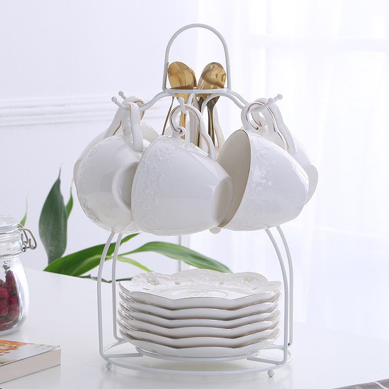 茶壶茶杯茶具鸟收纳架子篮子铁艺置物架家用咖啡杯花茶杯挂架