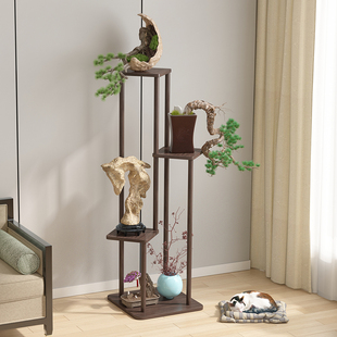 新中式博古架实木多宝阁茶叶古董摆件展示柜茶室柜收纳茶具置物架