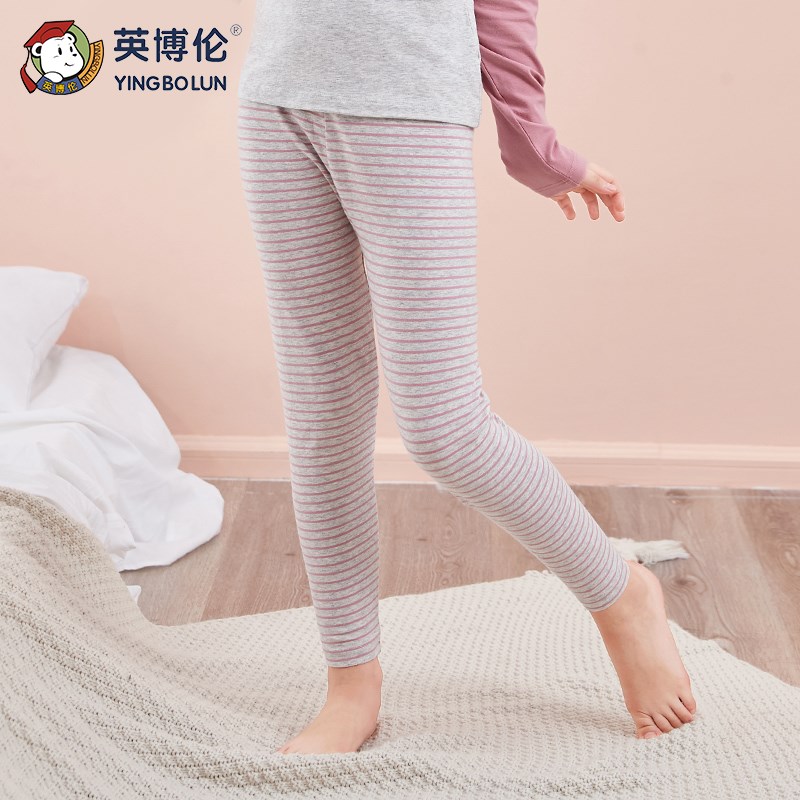 英博伦秋冬儿童秋裤单条女童保暖裤薄款中大童纯棉内穿棉毛裤睡裤