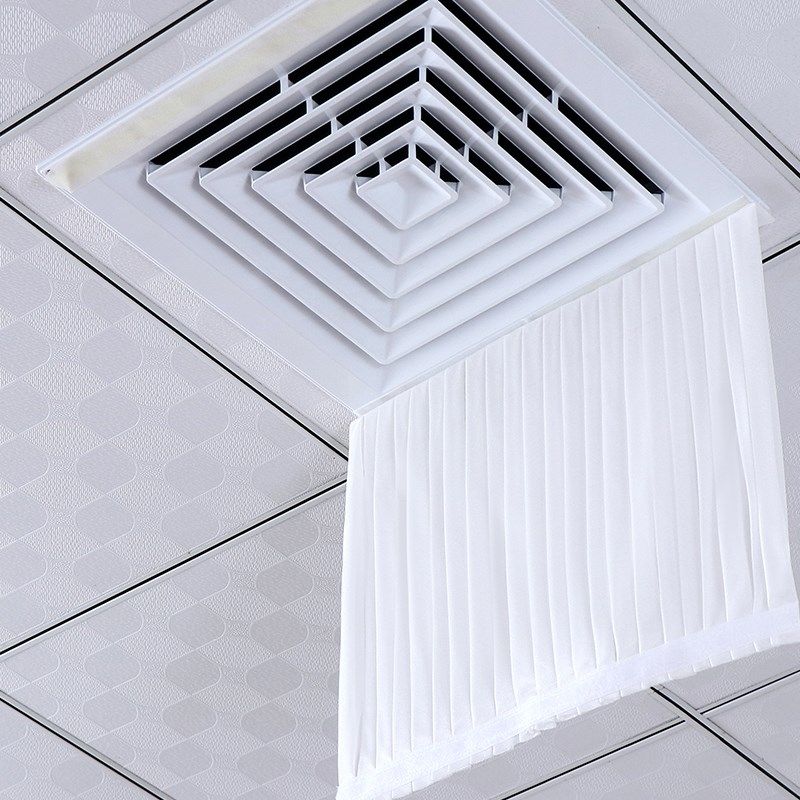 方形吸顶中央空调挡风帘防风贴防直吹粘贴柔风布空调挡风神器纱帘,居家布艺,空调罩,淘宝优惠券,粉丝福利购,淘宝优惠卷