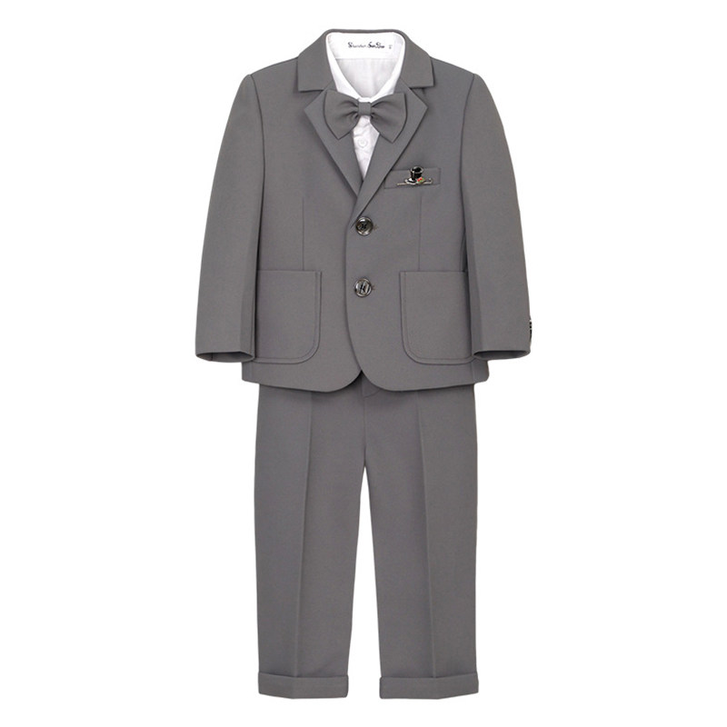 幼儿园小学生舞蹈主持西装秋冬季儿童婚礼服男孩钢琴表演套装西服