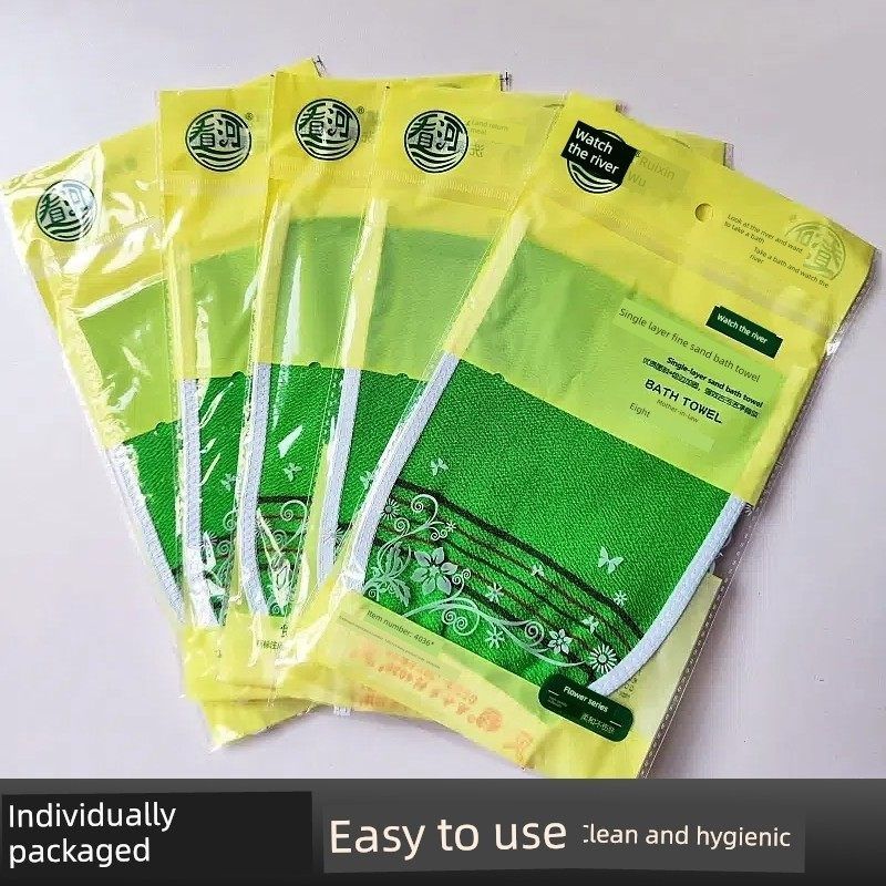 看河搓澡巾单层细砂洗澡巾搓灰布女士专用搓泥无痛不伤皮肤搓背巾