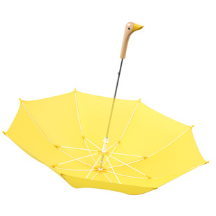 小黄伞儿童长柄雨伞男女学生幼儿园宝宝伞直杆可爱黄色鸭头手柄伞