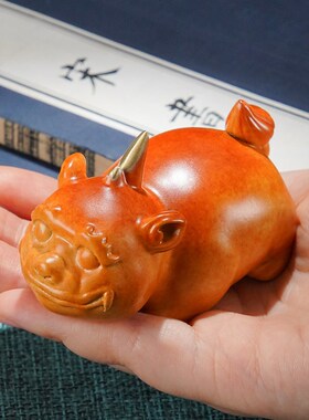 黄铜桌面貔貅摆件《否极泰来》铜工艺品 家居饰品 铜手把件 礼品