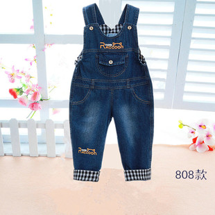 儿童牛仔冬季 春秋款 套棉裤 男童女童婴幼儿1 3岁 宝宝罩裤 背带裤