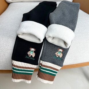 女童加绒加厚内搭裤纯棉儿童秋冬一体绒一条过冬宝宝特厚保暖棉裤