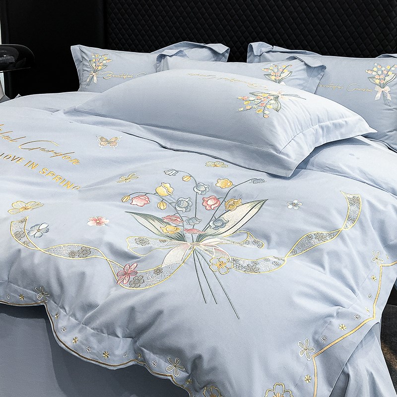 A类母婴级200支纯棉磨毛四件套全棉加厚床单被套床笠款床上用品4