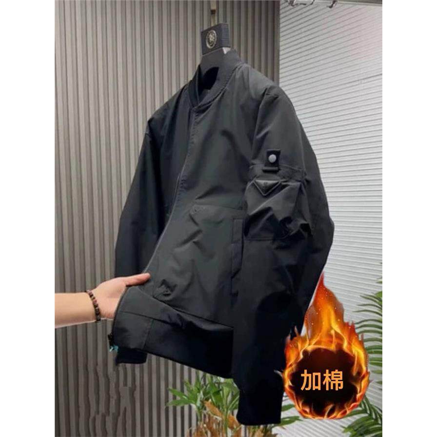 男士冬季棒球领双面薄棉