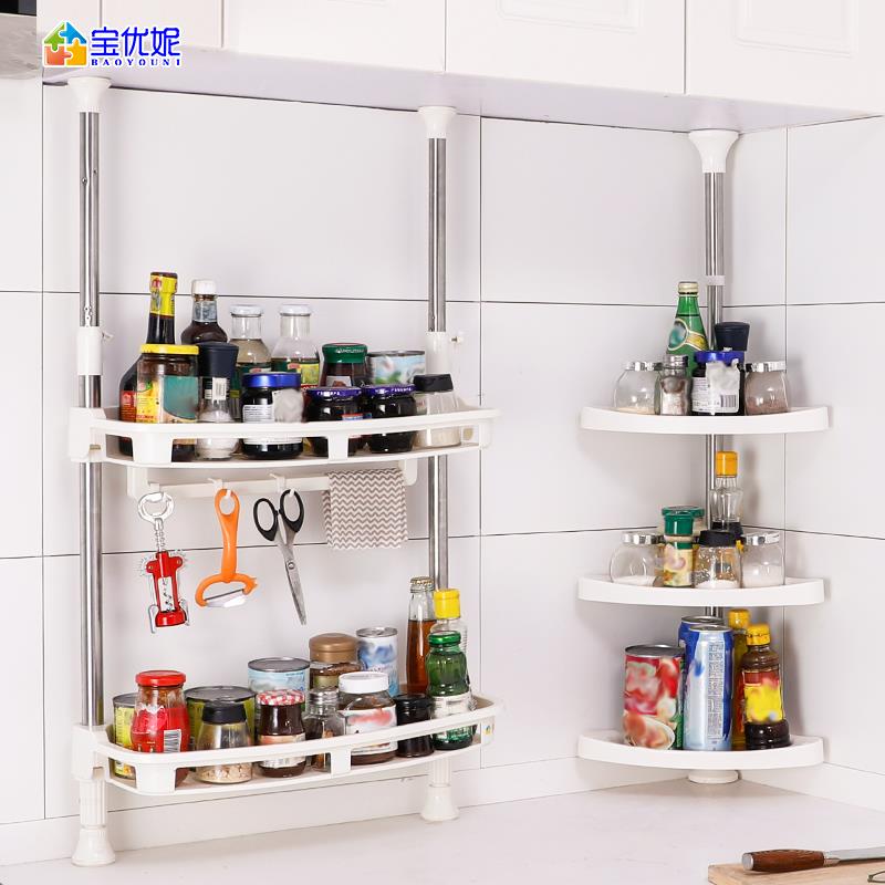 宝置优厨物架免打孔日式三角DQ-601C顶妮撑层架厨房用品调味料收