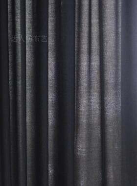 北欧现代地落窗纯色半透黑色透人光不EBA透窗纱帘窗成品定制加工