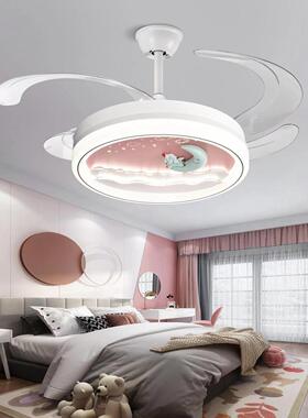 儿童房灯卡吊扇灯通家20170101智能语音遥可控静音用卧室吸顶灯带