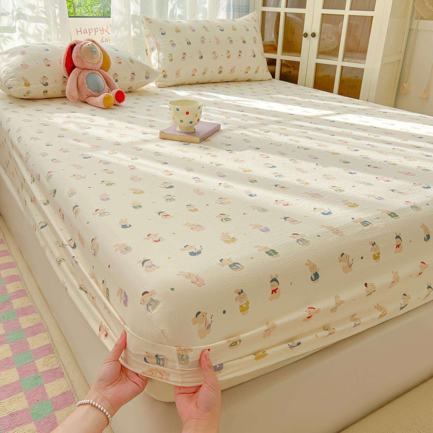 2025新款床舍笠单件席梦床MJ202507垫全床包包围床单枕思套三件套