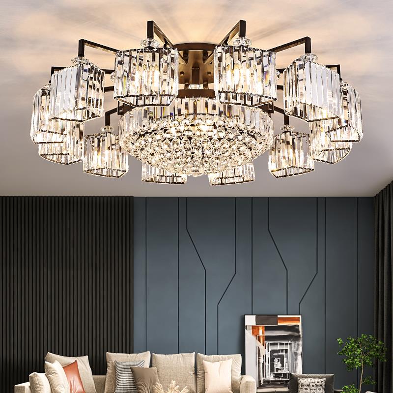简约灯现代大气客厅主水晶灯轻奢高感级卧室吸顶灯具华豪大厅客MX
