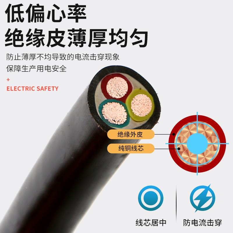 正泰浙工RVV电缆线2/3/标45芯1./5 2.5 RVV4 6平 10方国铜芯三相