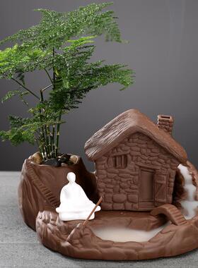 紫砂流JCX1188香炉小和尚摆件熏香禅薰意高山流水家用檀香香炉炉