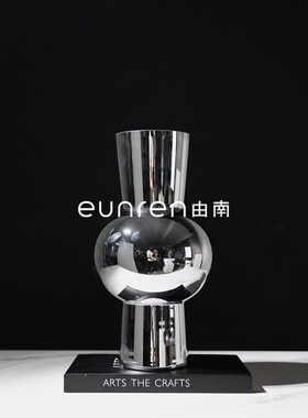 欧式现代轻奢时尚玻璃花瓶干花器摆件样板房客厅玄关家居装饰摆设